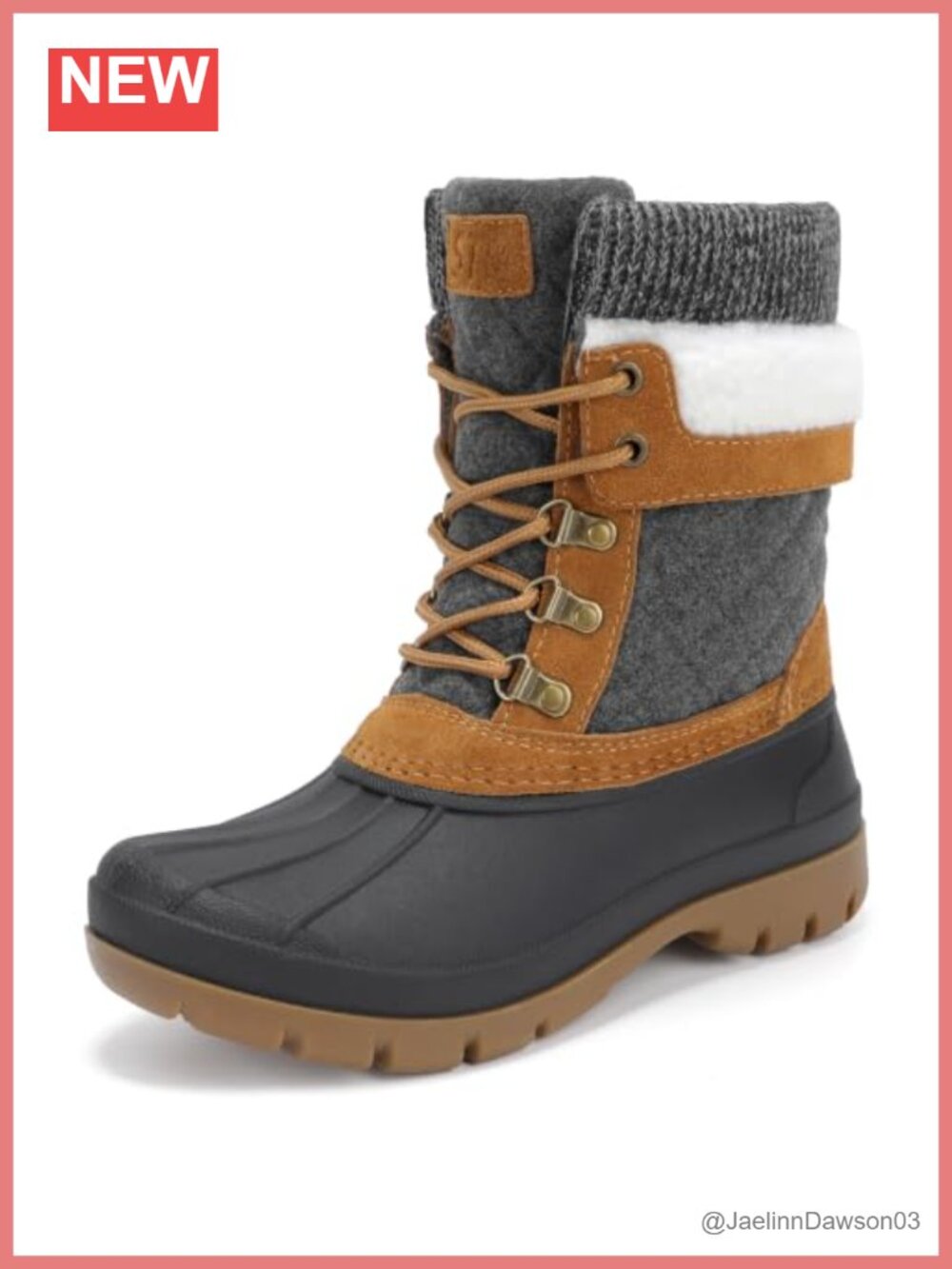 Waterproof Duck Boots Winter Snow Boots Insulated Mid-Calf
